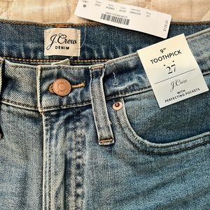 NWT J Crew Toothpick Jean 9”
